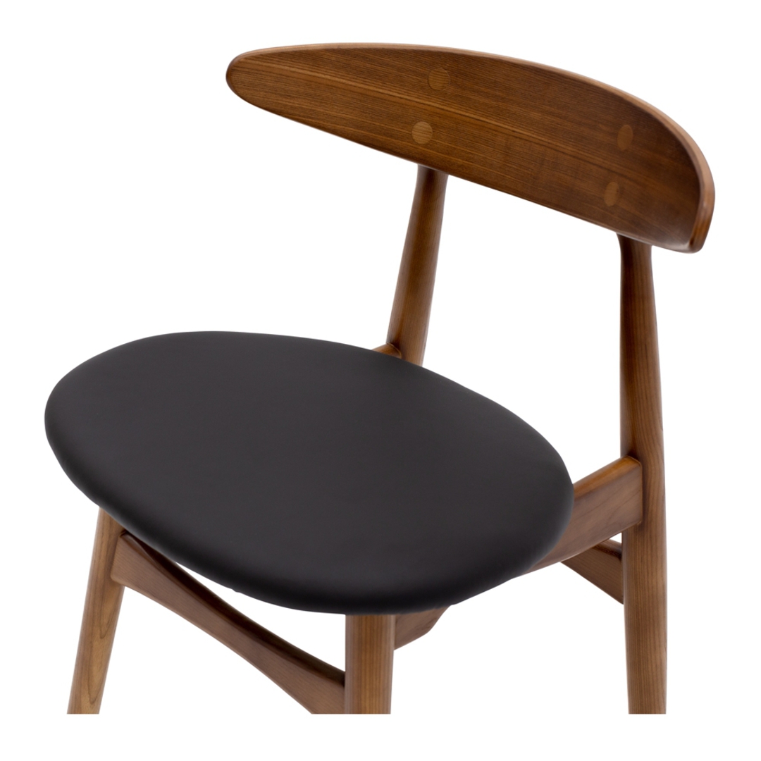 Radius Marble Round Dining Table Walnut Leg 120cm + 4 Kaiwaka Dining Chairs Set image 8