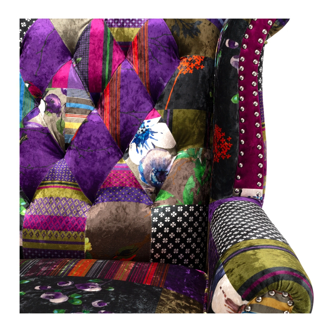 Patchwork Wingback Armchair image 4
