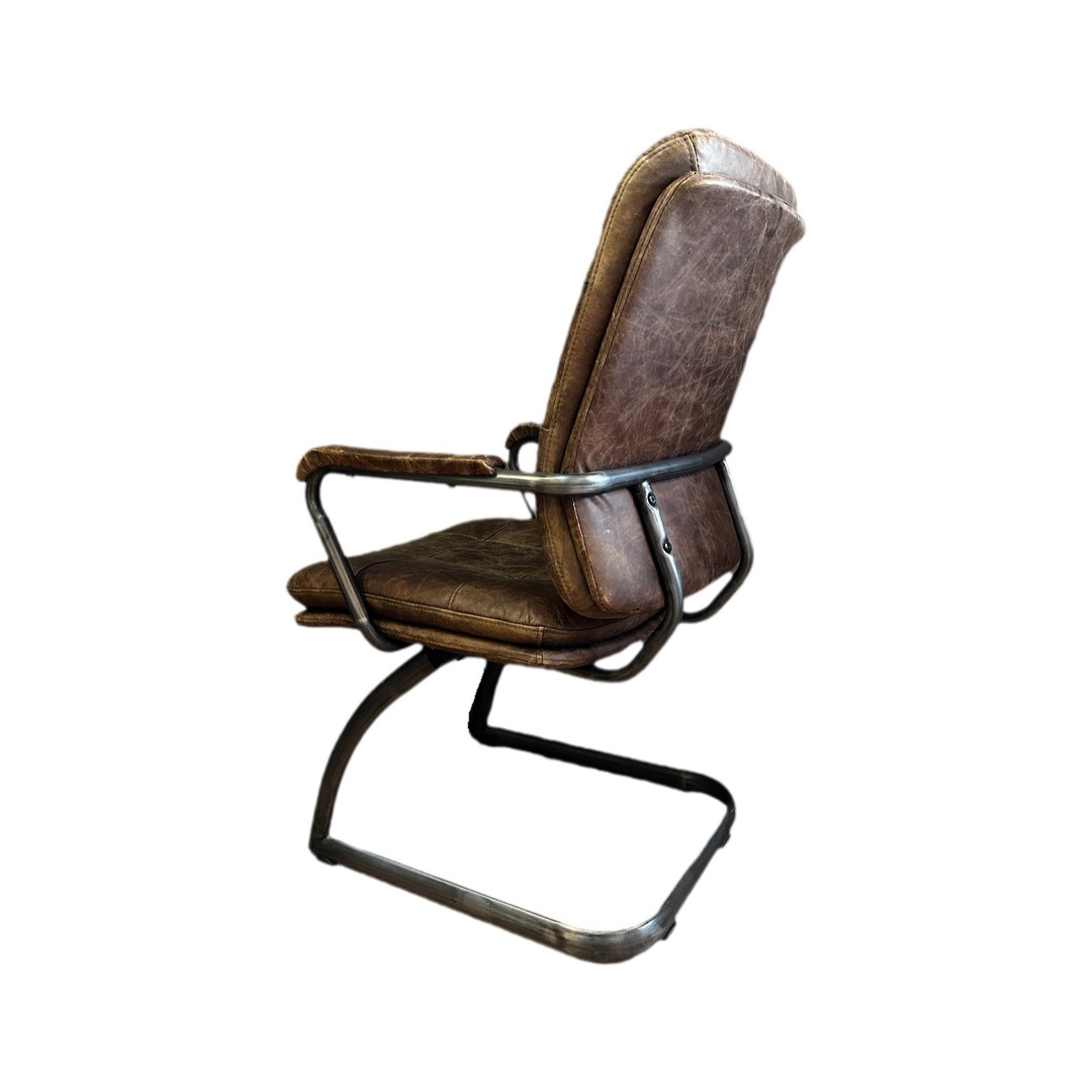 Baker High Back Vintage Leather Chair image 2