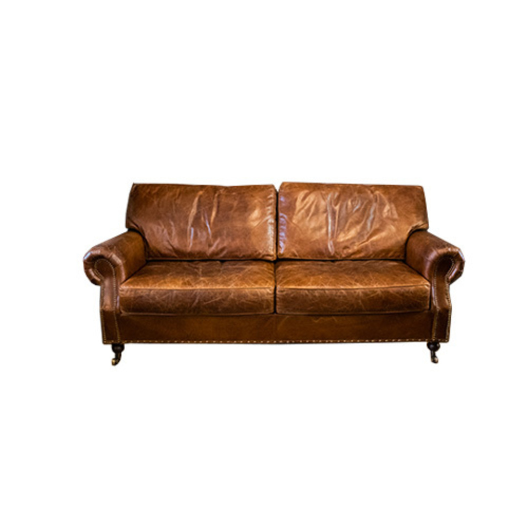 Churchill Aged Full Grain Leather 3 Seater image 0