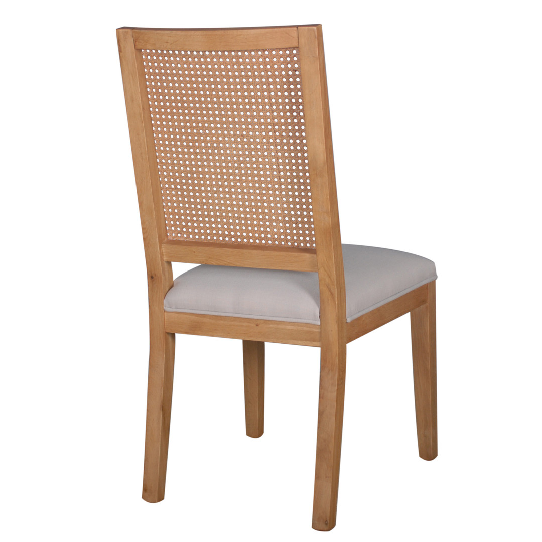 Elle Oak Dining Chair Beige Fabric image 1