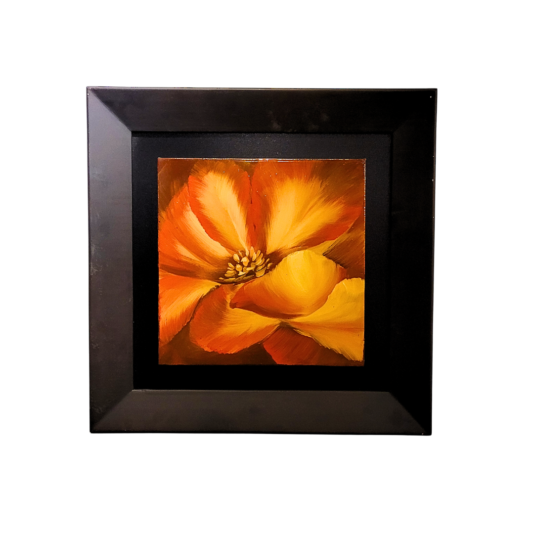 Framed Canvas - Orange Flower image 0