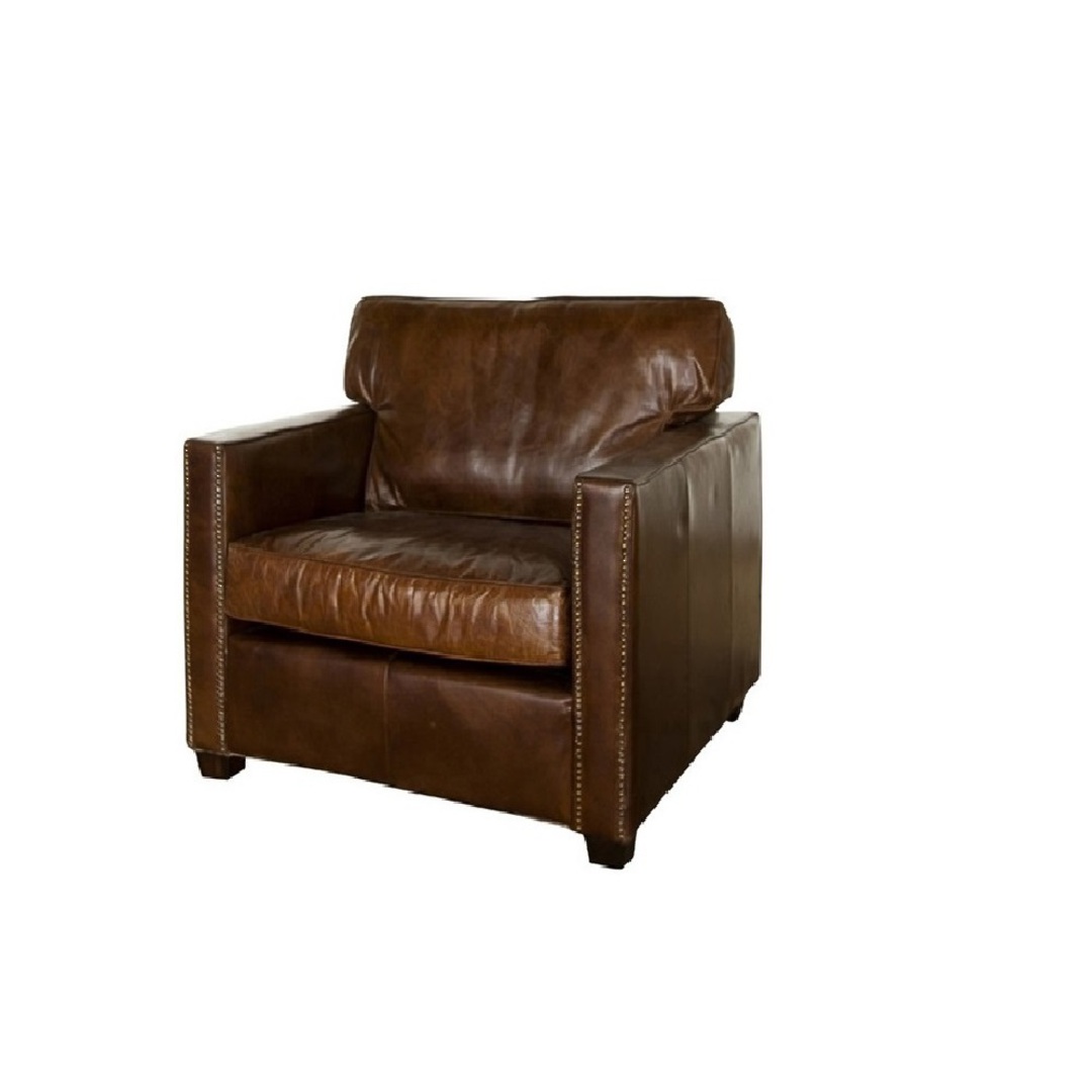Madison Aged Italian Leather Chair image 0
