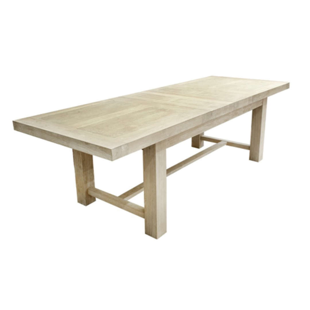 Oak White Washed Extension Dining Table 2.2m - 3m image 2