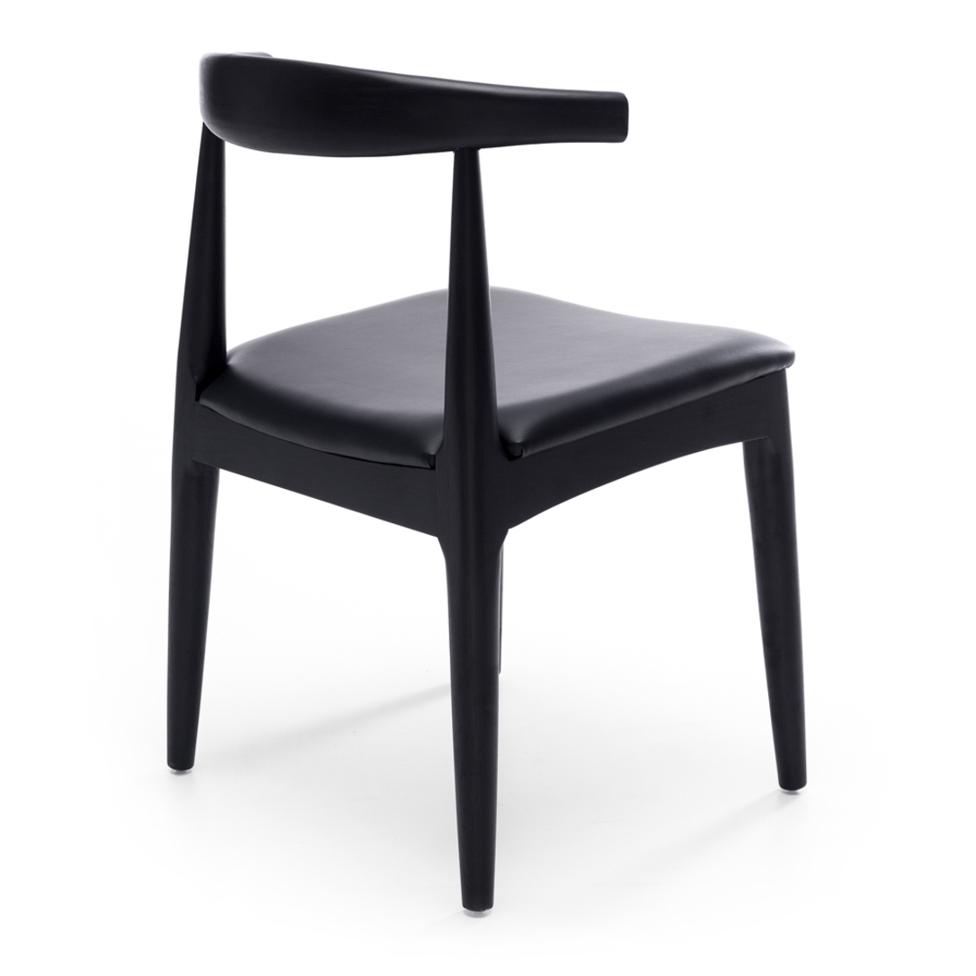 Elbow Chair Black Oak Black PU Seat image 4