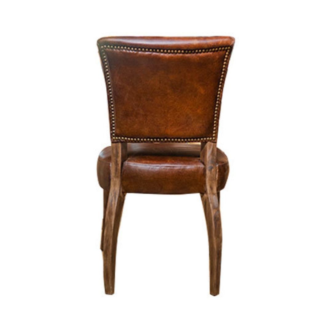 Milan Dining Chair Dark Full Leather image 2