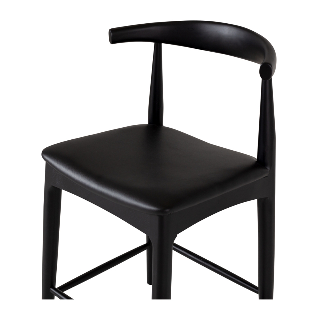 Elbow Barstool Black Oak Black PU Seat image 5