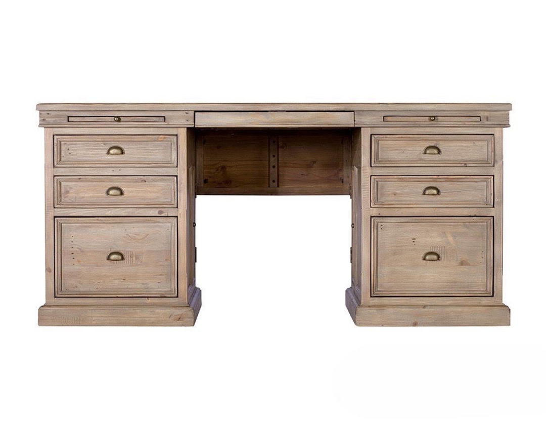 Settlers Office 6 Drawer Desk - Sundried Wheat | Urbano Interiors