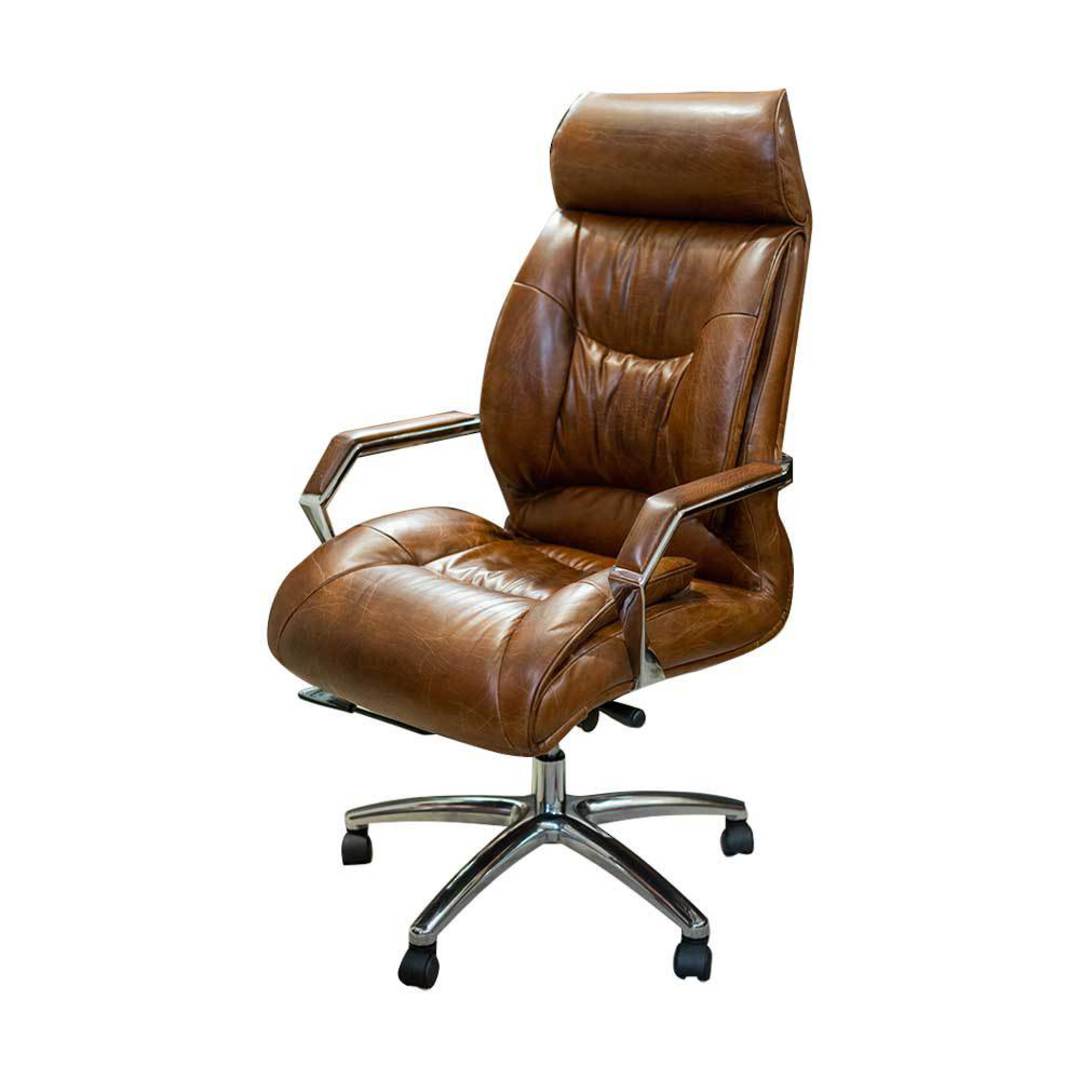  GM High Back Adjustable Leather Office Chair - Vintage Cigar Brown image 0