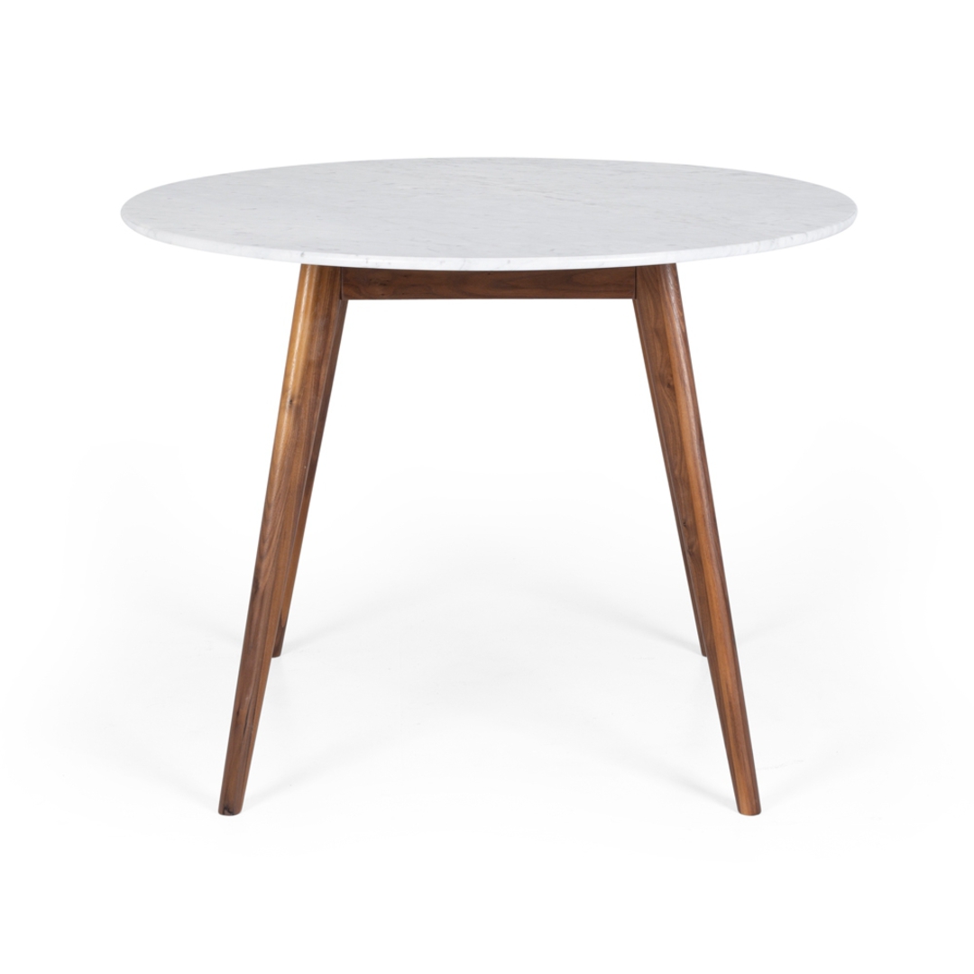 Radius Marble Dining Table Walnut Leg 100cm image 3