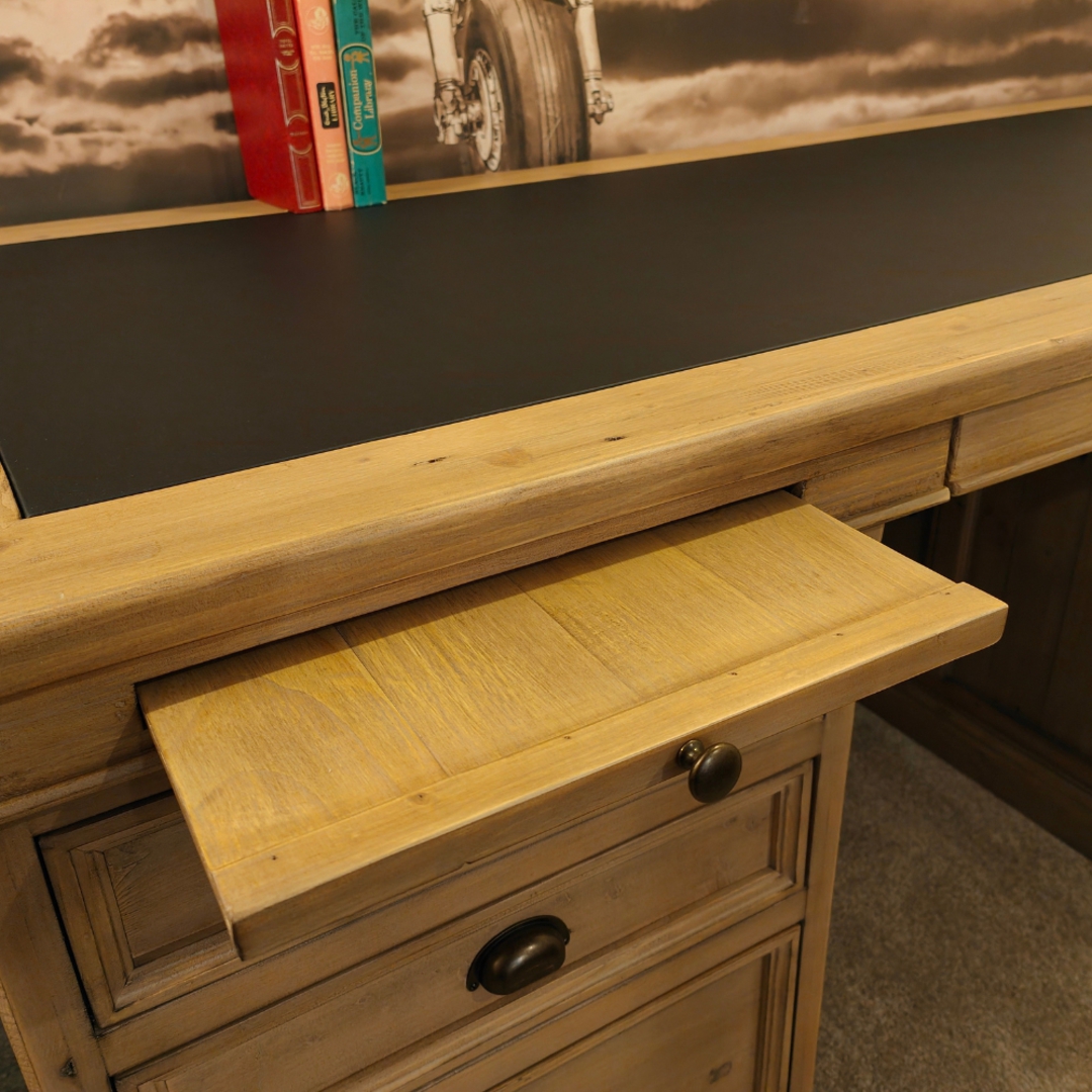 Settlers Office 6 Drawer Desk - Sundried Wheat | Urbano Interiors