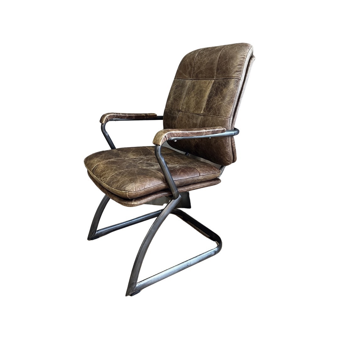 Baker High Back Vintage Leather Chair image 1