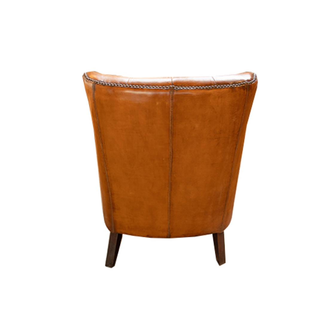 Bordeaux Armchair - Antique Light Brown Leather image 3