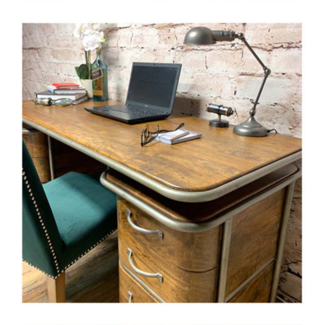 French Art Deco Desk - Rustic image 3