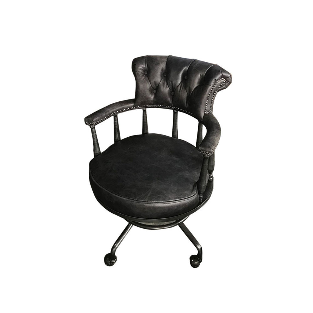 Captains Vintage Leather Office Chair Black image 0