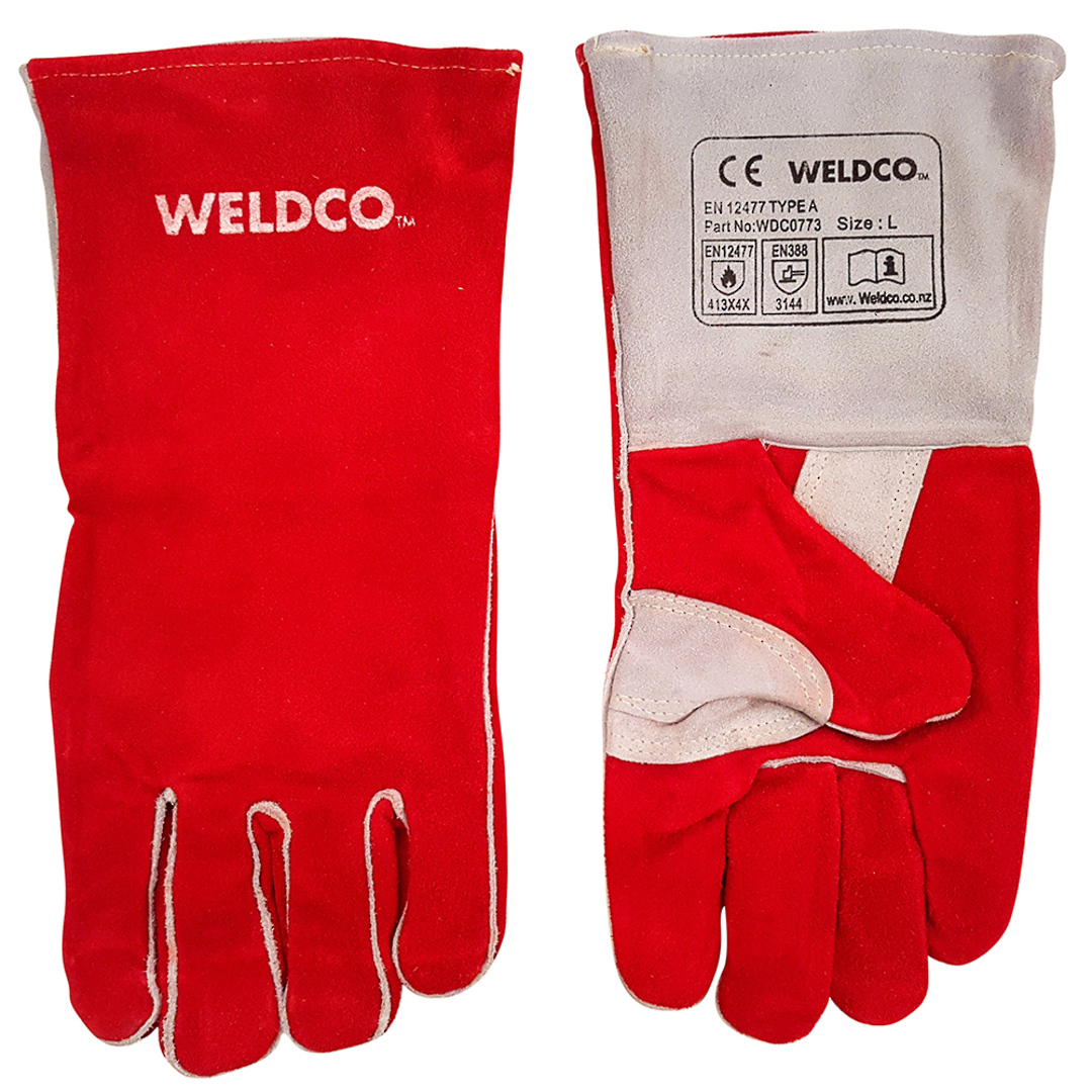 Weldco Premium Welding Gloves – RED image 0