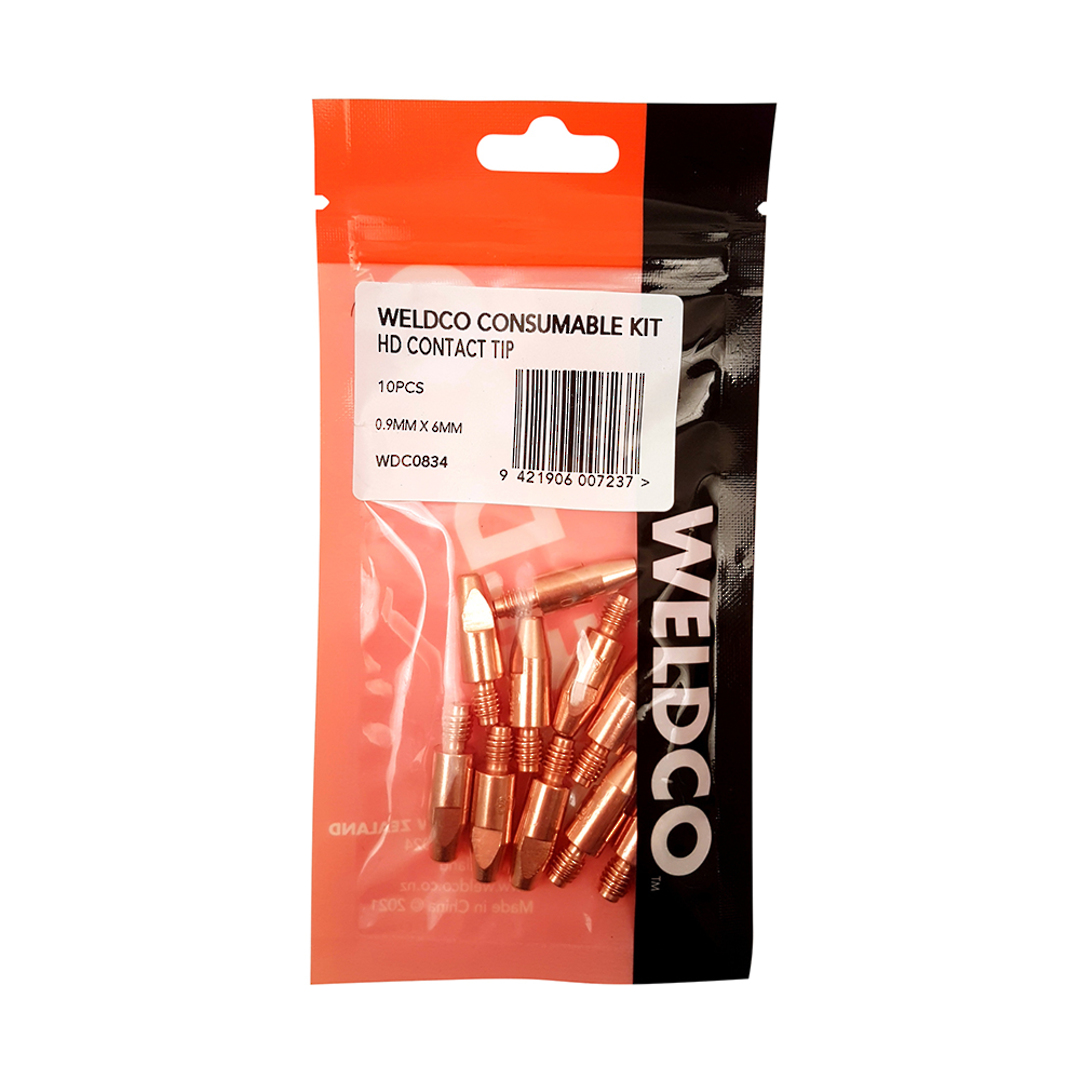 Weldco HD Contact Tip 10pc 0.9mm X 6mm MB24/MB25 image 1