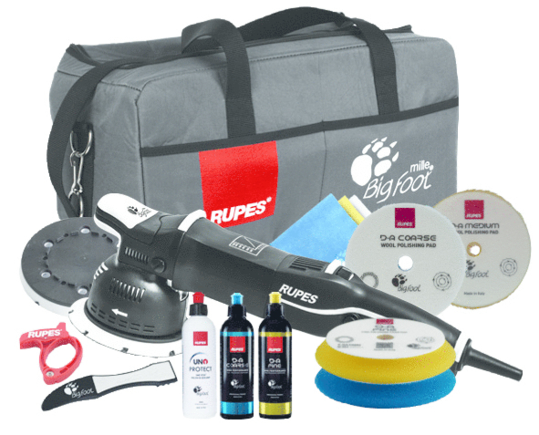 RUPES BigFoot Mille LK 900E Gear Driven Dual Action Polisher Deluxe Kit image 0