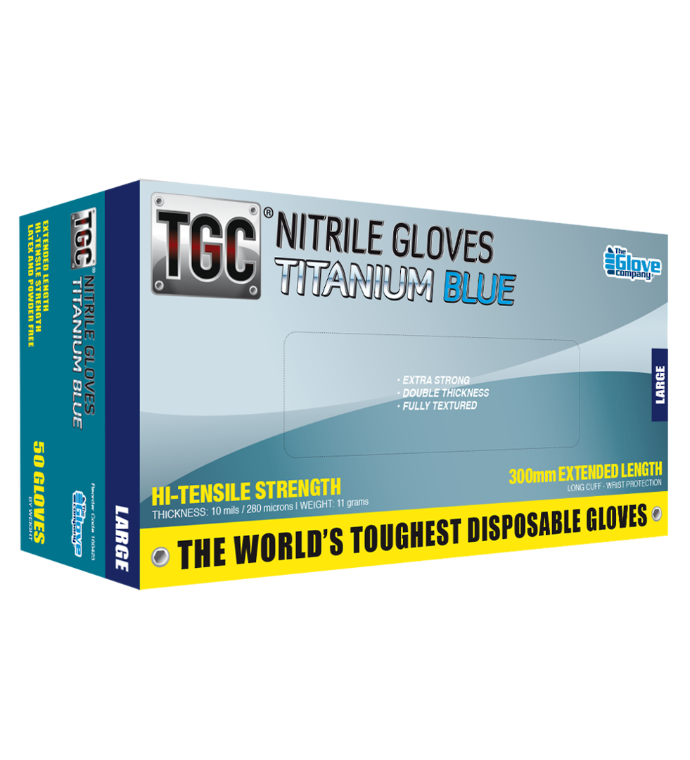 TGC Titanium Blue Nitrile Disposable Gloves Pack of 50 image 0