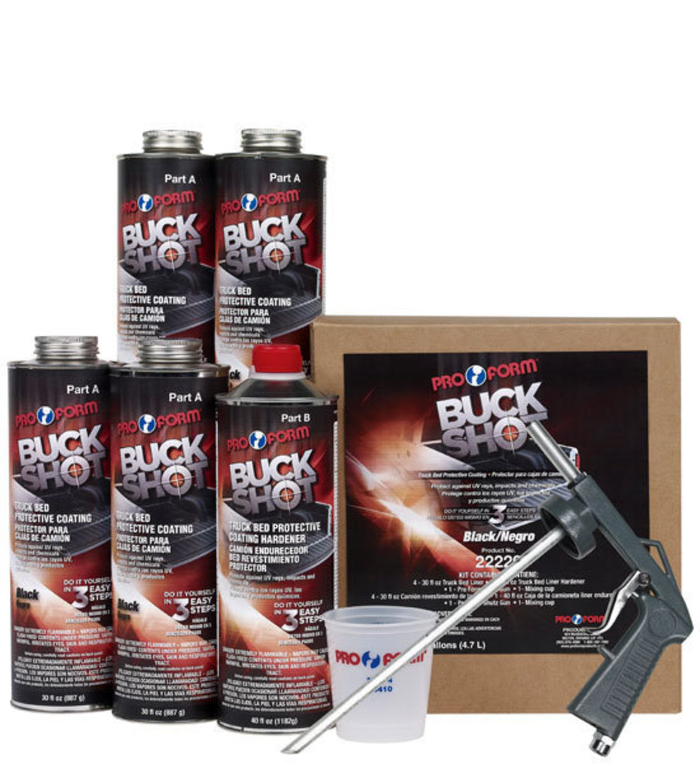 Pro Form Buck Shot Truck Bed Protective Coating Black 4.7L Kit image 0