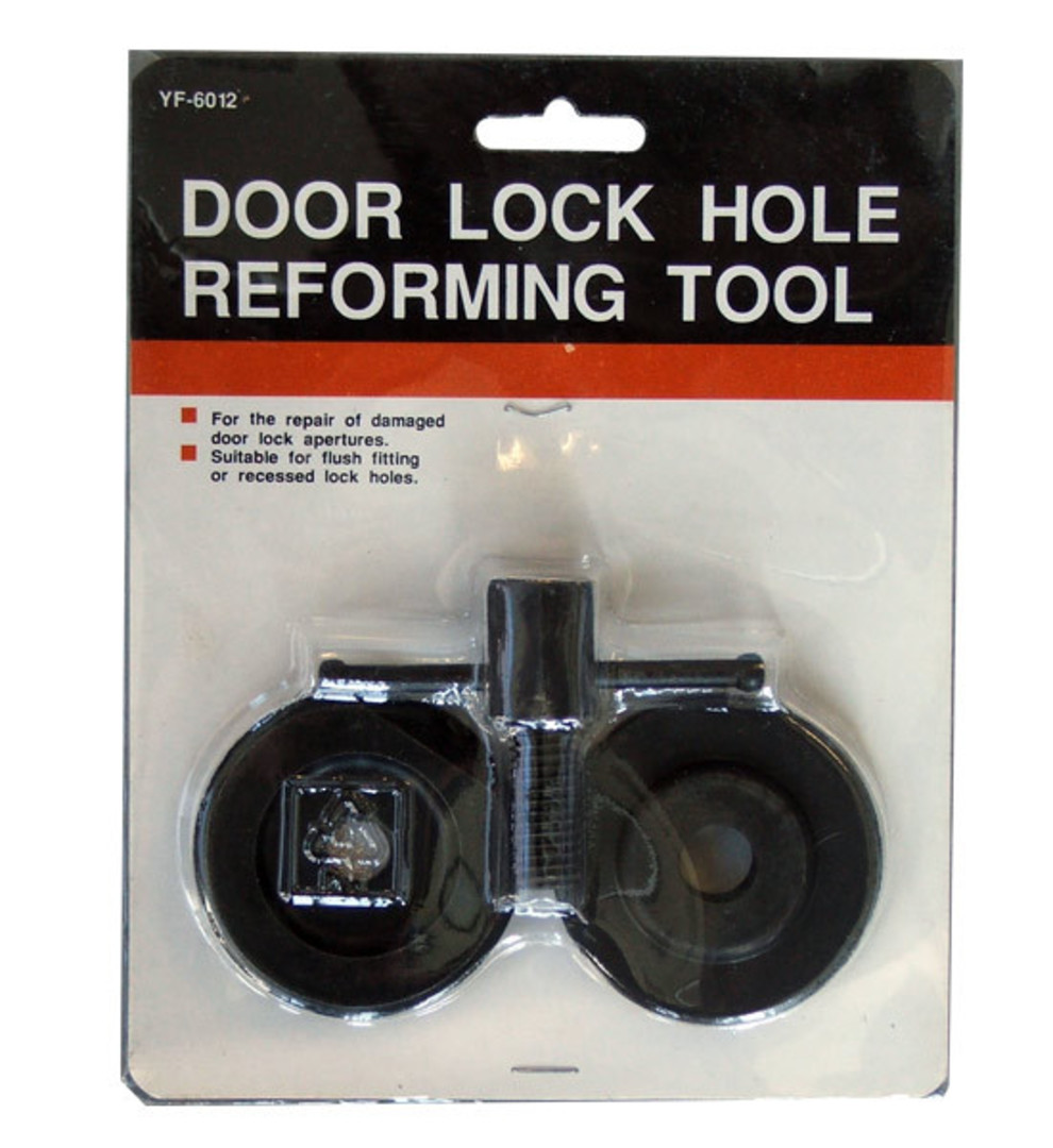 Door Lock Hole Reforming Tool with T Handle image 0