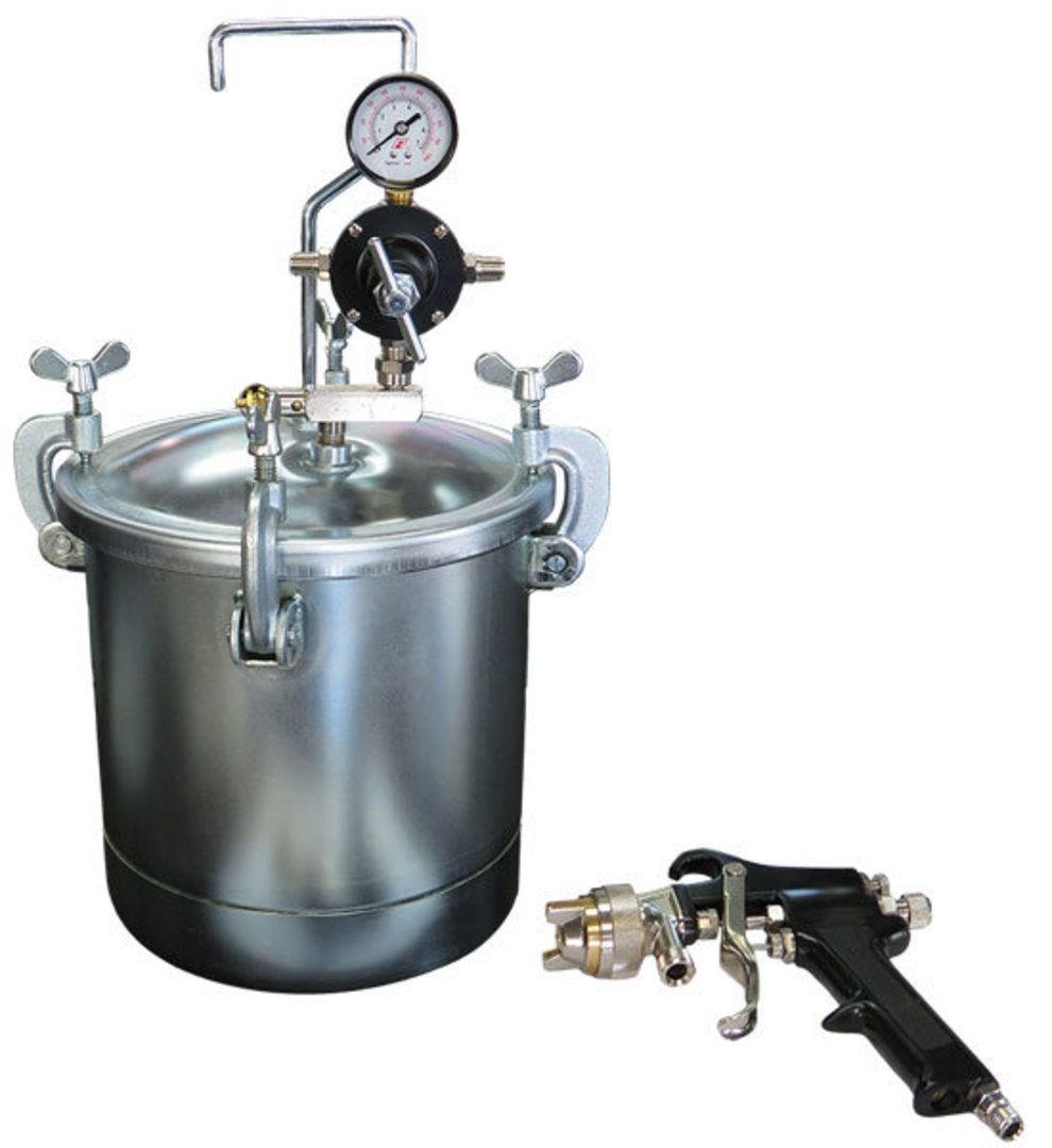 2 1/4 Gallon Pressure Pot with 1.2mm Spray Gun image 0
