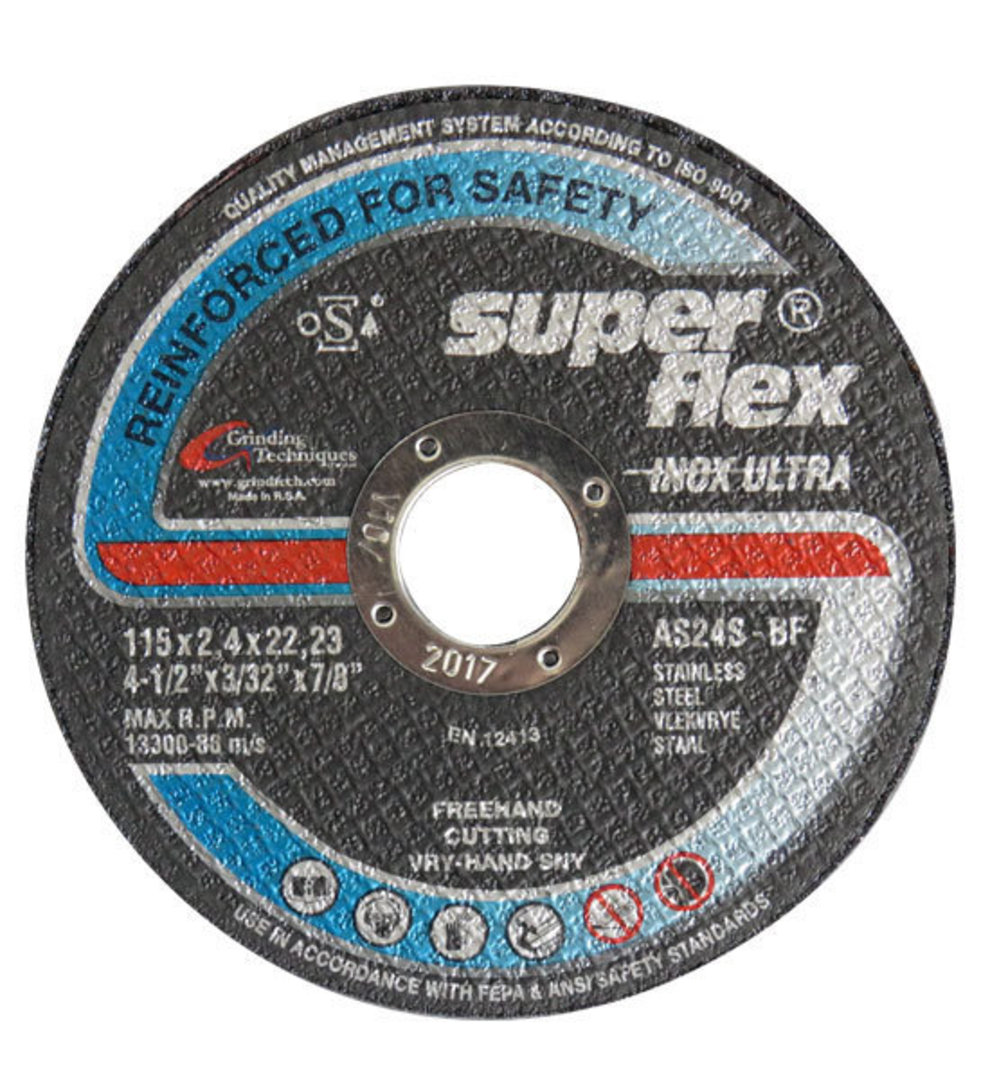 Super Flex 115mm  x 2.4 x 22 Inox Ultra Metal Cut off Disc image 0