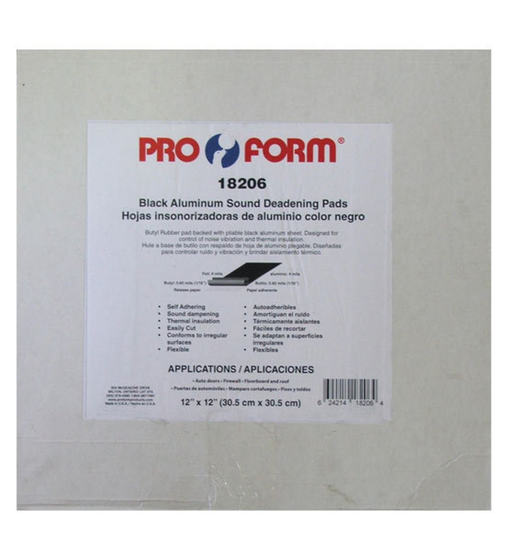 Pro Form Black Aluminium Sound Deadening Sheets 30x30cm image 0