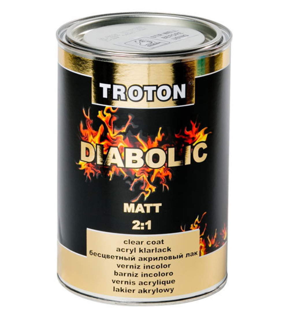 Troton Diabolic 2:1 Acrylic Clearcoat Matt 1 Litre image 0