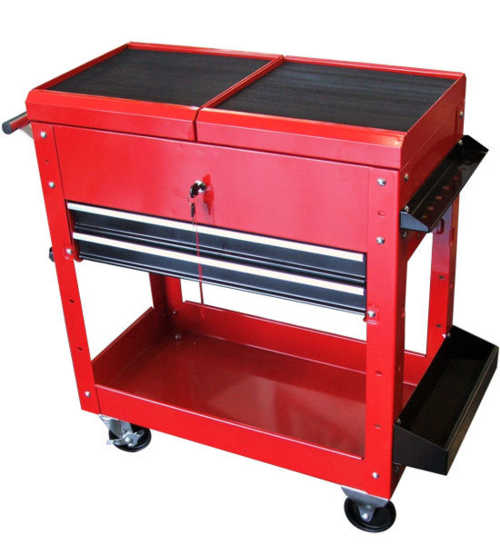 Tool Cart with Two Drawers and Sliding Top image 1