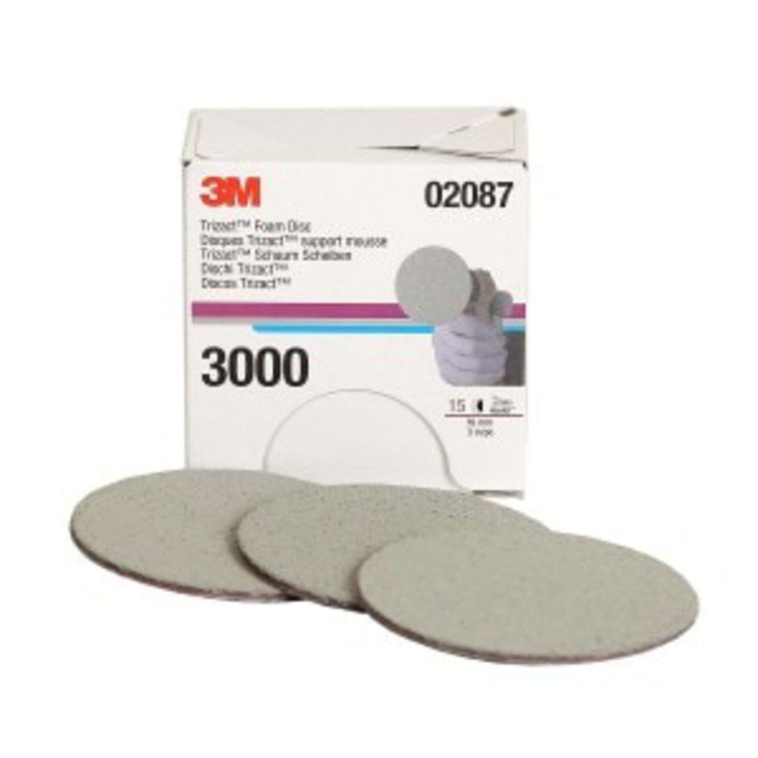 3M 76mm Trizact Foam Disc P3000 Pkt 15 image 0