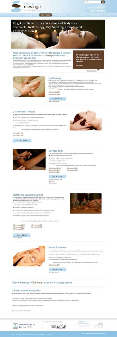 Balance Massage Website Design by Zeald