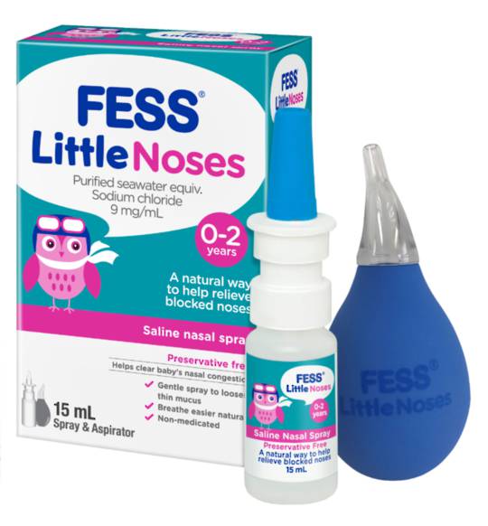 FESS Little Noses Saline SPRAY 15ml and Nasal Aspirator