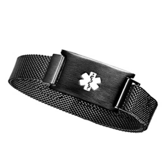 Black Stainless Magnetic Medical Bracelet