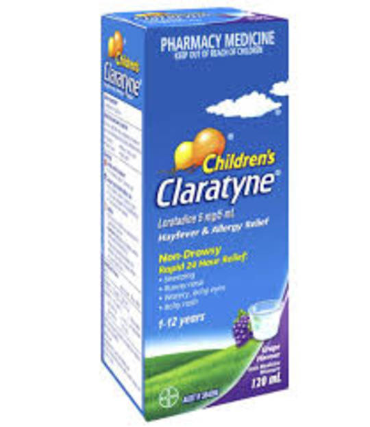 Claratyne Syrup 5mg/5ml 60ml Grape Flavour (Loratadine)