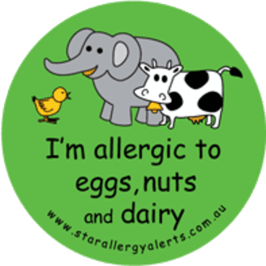 I'm Allergic to Eggs, Nuts and Dairy Sticker Pack