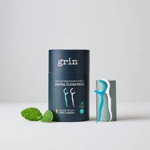 Grin Adult's Biodegradable Dental Floss Picks 45