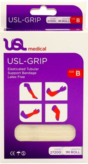 USL - Grip elasticated tubular support bandage 1m length