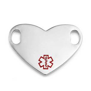 Stainless Steel Small Heart Symbol Medical ID Tag