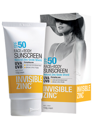 INVISIBLE ZINC Face + Body Sunscreen Tube SPF 50