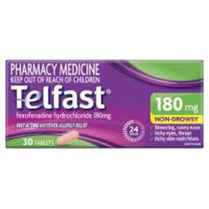 Telfast 180mg Tablets (Fexofenadine)