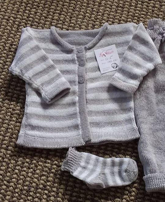 Baby Merino Set - Grey & White