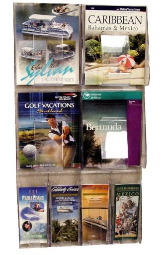 (56701) "Stand-Tall" Literature Rack, 4 x A4, 4 x DLE, Wall Rack