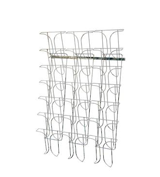 Chrome Wire Literature Holder Rotating Floor Stand A4 21 -pocket 7 Tier x 3 Wide