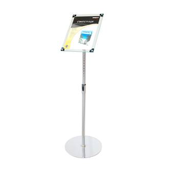 Acrylic Sign Floor Stand A4 Clear with Chrome Pole and Base