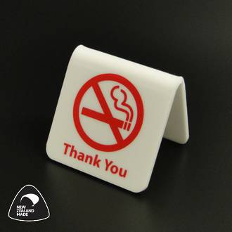 White/Red No Smoking Table Signs