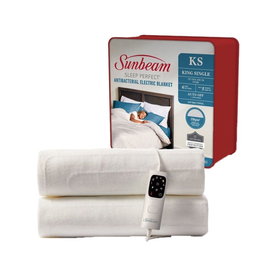 sunbeam sleep perfect antibacterial king single electric blanket