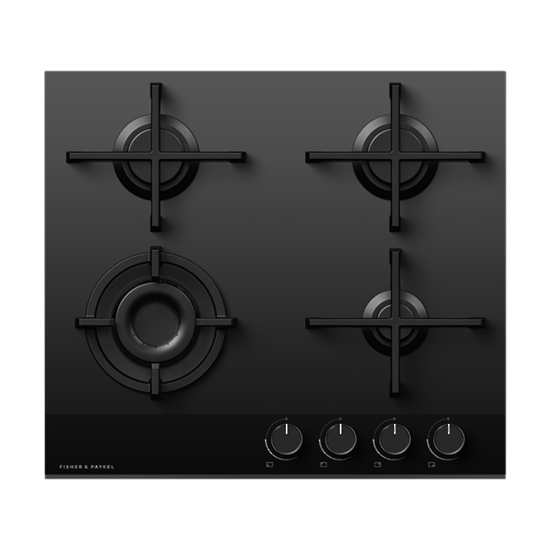 FISHER & PAYKEL 4 BURNER GAS ON GLASS 60CM LPG COOKTOP