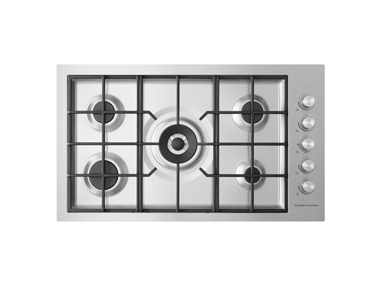 FISHER & PAYKEL GAS ON STEEL 90CM FLUSH FIT LPG COOKTOP