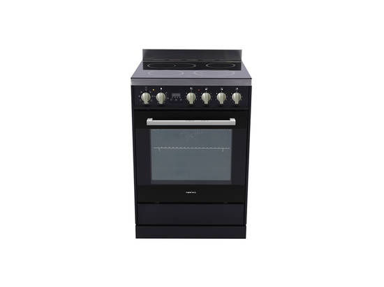PARMCO 60CM 76L CERAMIC BLACK FREESTANDING STOVE